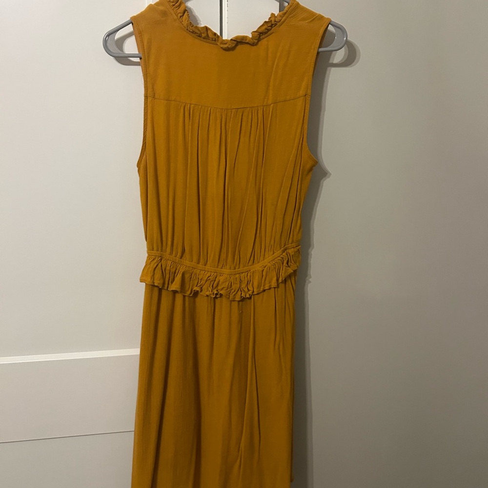 Old Navy Mustard Ruffle Mini Dress - Picture 3 of 5